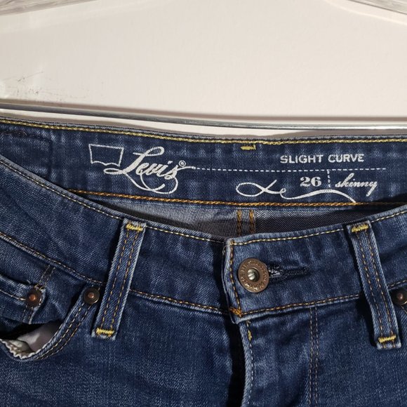 Levi's Slight Curve Dark Wash Skinny Jeans Size 26 - Picture 4 of 7